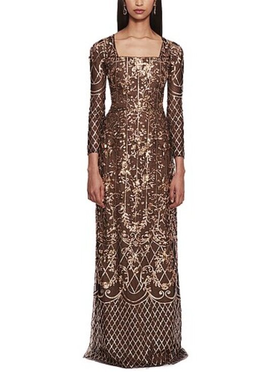 Marchesa Notte Dresses & Skirts - Marchesa Notte Sequin Lattice Dress
